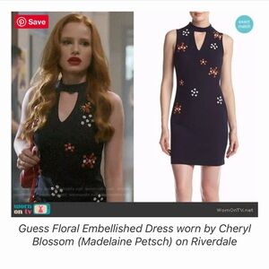 Easter Dress GUESS Navy Dress With Beaded Flowers size 2